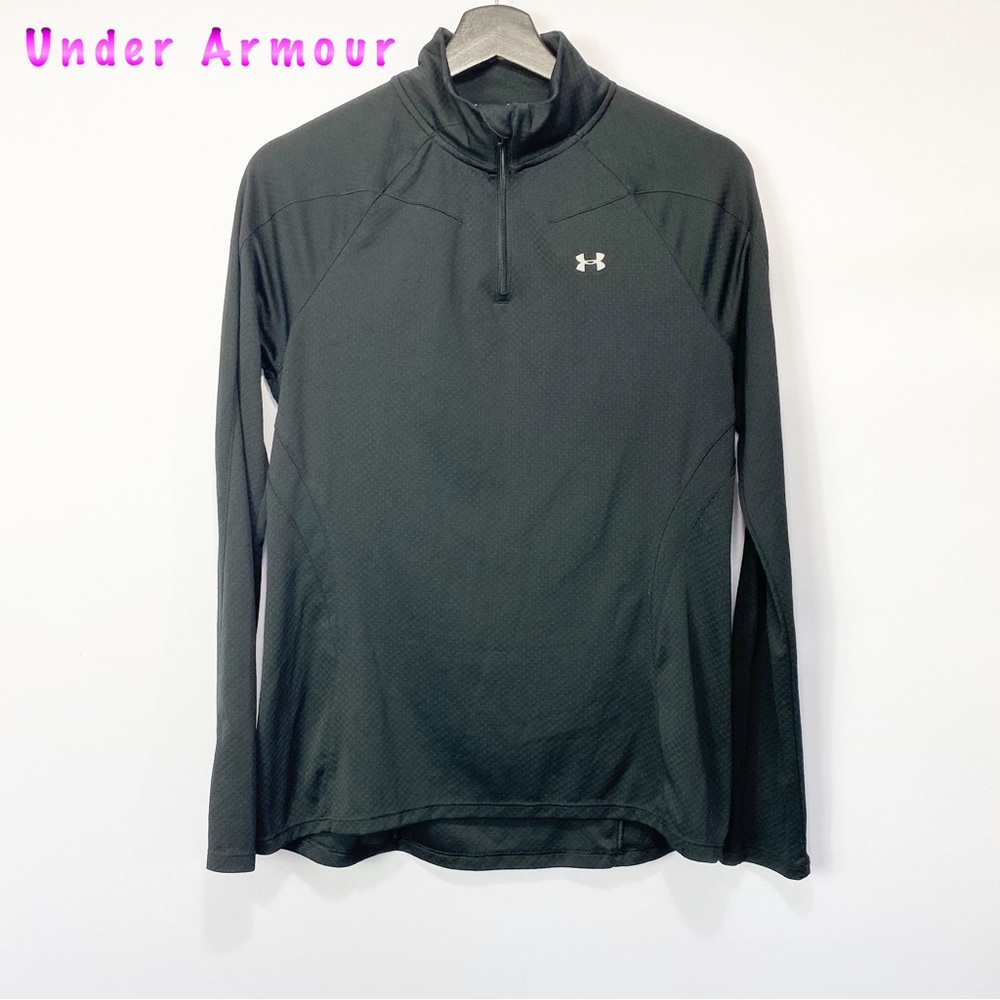 Under Armour-Black Semi Fitted Half Zip Heat Gear long sleeve Top Women’s M